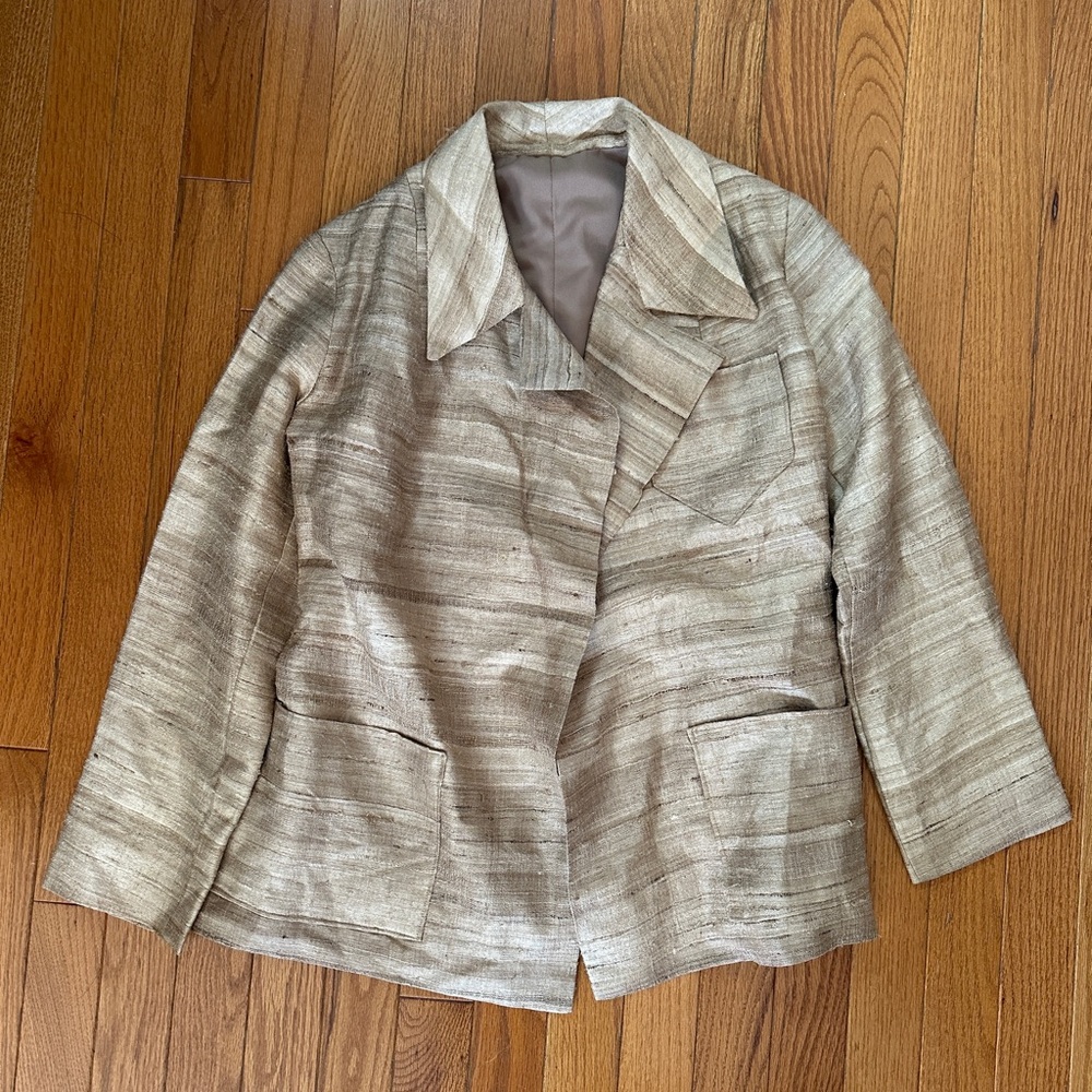 Silk blazer with matching skirt